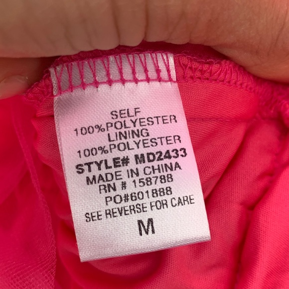 Maple Pink Tulle Tiered Ruffle Strapless Party Prom Special‎ Mini Dress sz M - Picture 7 of 7